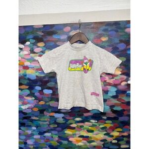 Vintage 90s Kids Larry Boy Veggie Tales T Shirt Size 5 Light Gray Short Sleeve